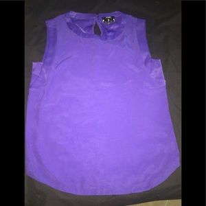 Lord & Taylor Crew Neck Purple Top  W Keyhole Back